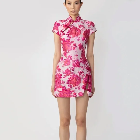 Sau Lee JADA JACQUARD MINI DRESS